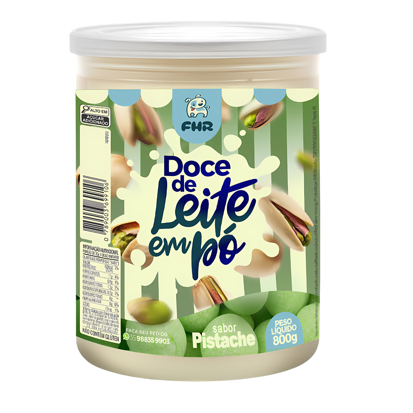 Doce de leite em pó Sabor Pistache