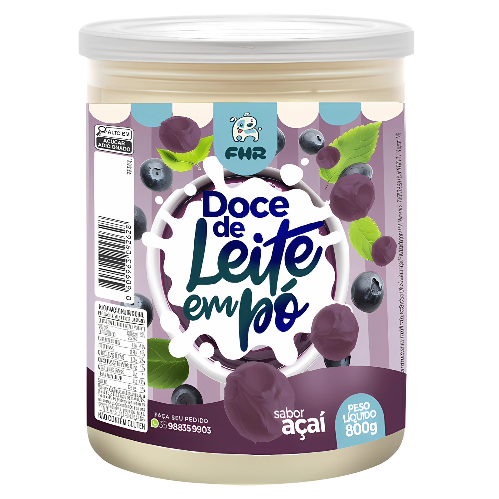 Doce de leite em pó Sabor Açaí